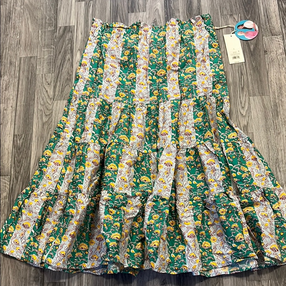 Rhode X Target Floral Green and Yellow Women's maxi Skirt